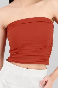 Shasa Drapped Strapless Tube Top