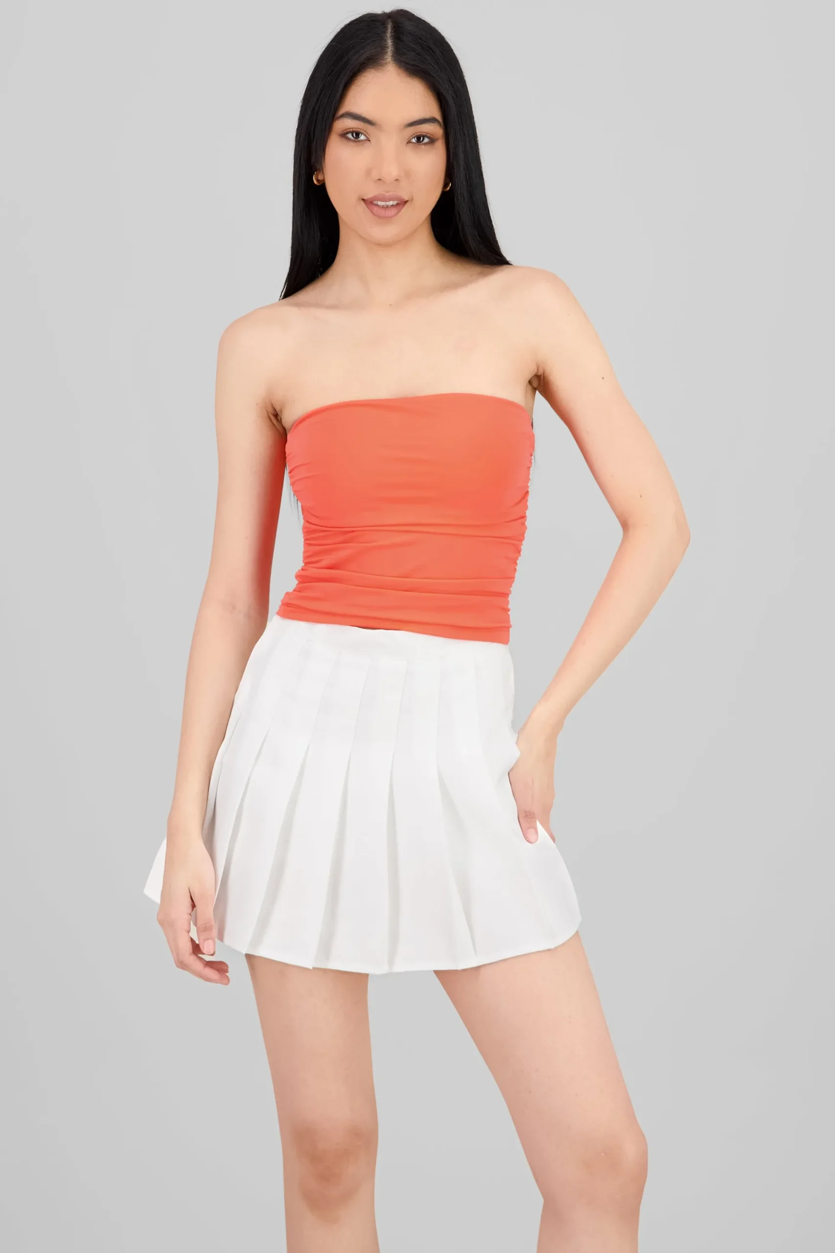 Shasa Drapped Strapless Tube Top