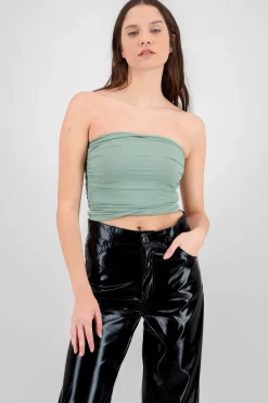 Shasa Drapped Strapless Tube Top
