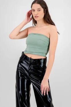 Shasa Drapped Strapless Tube Top