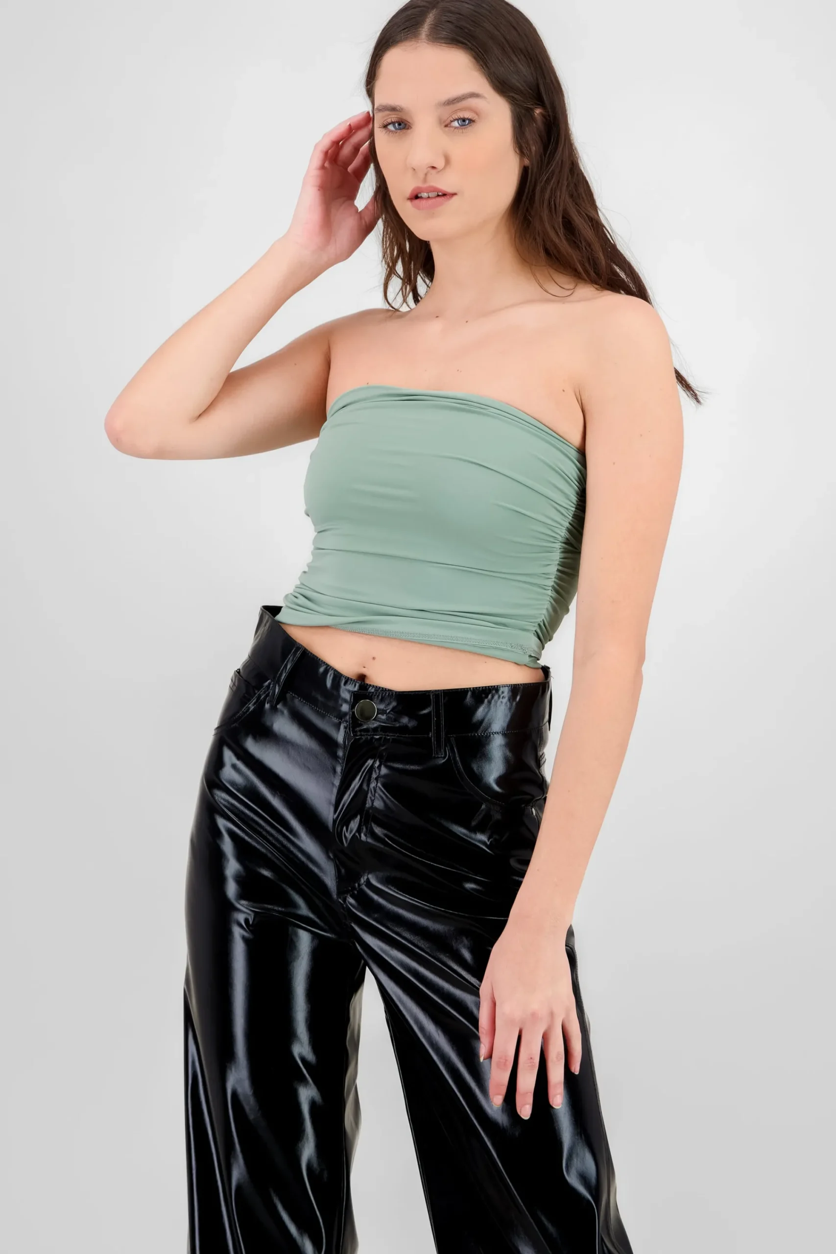 Shasa Drapped Strapless Tube Top