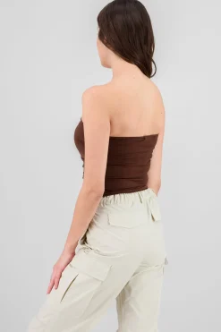 Shasa Drapped Strapless Tube Top