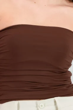 Shasa Drapped Strapless Tube Top