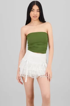 Shasa Drapped Strapless Tube Top