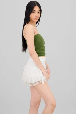 Shasa Drapped Strapless Tube Top