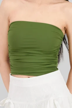 Shasa Drapped Strapless Tube Top