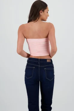 Shasa Drapped Strapless Tube Top
