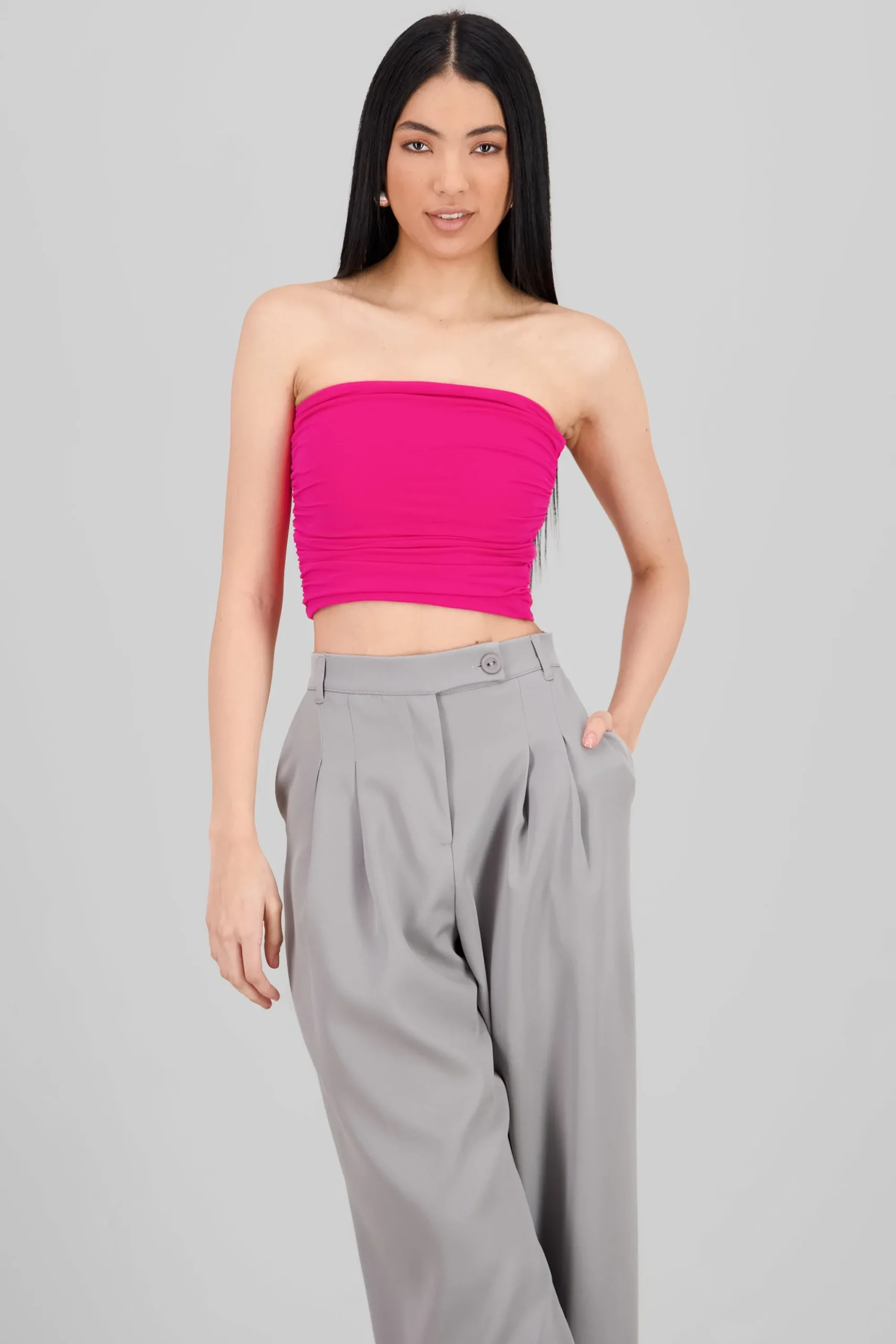 Shasa Drapped Strapless Tube Top