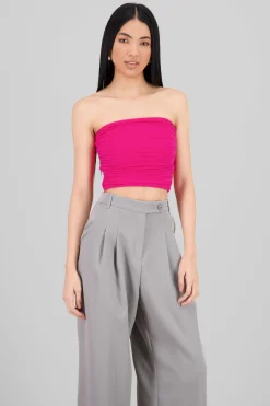 Shasa Drapped Strapless Tube Top