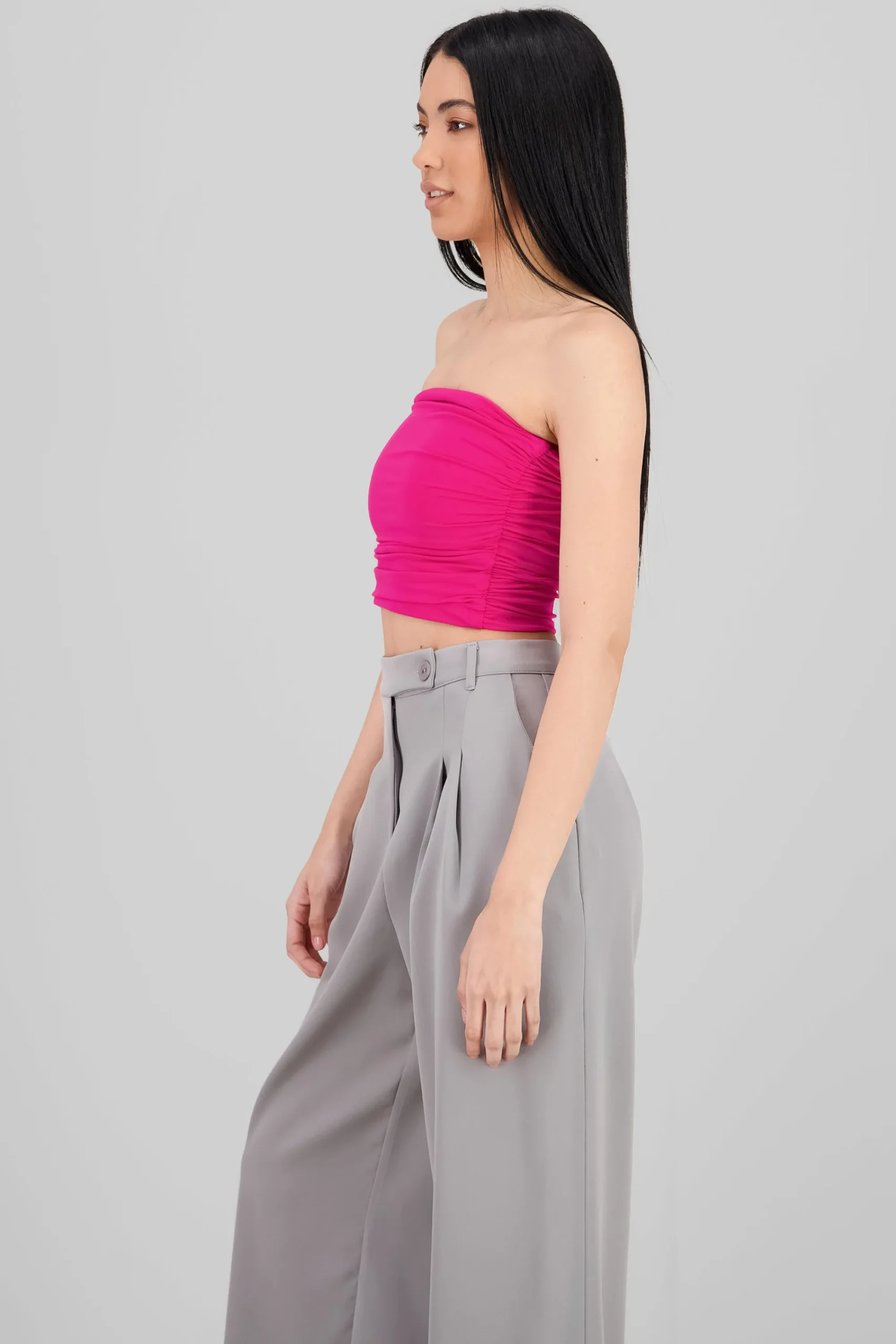 Shasa Drapped Strapless Tube Top