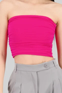 Shasa Drapped Strapless Tube Top