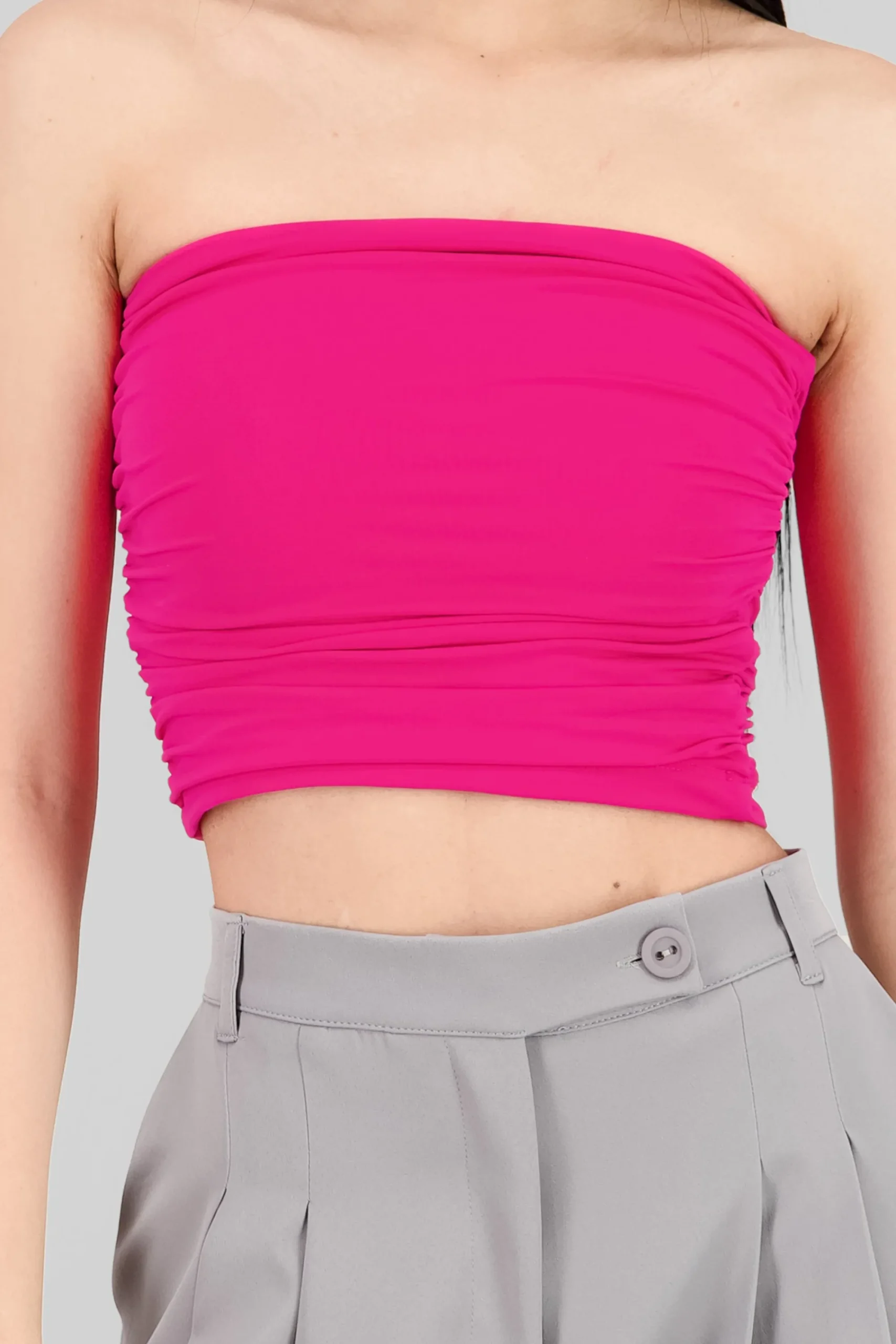 Shasa Drapped Strapless Tube Top
