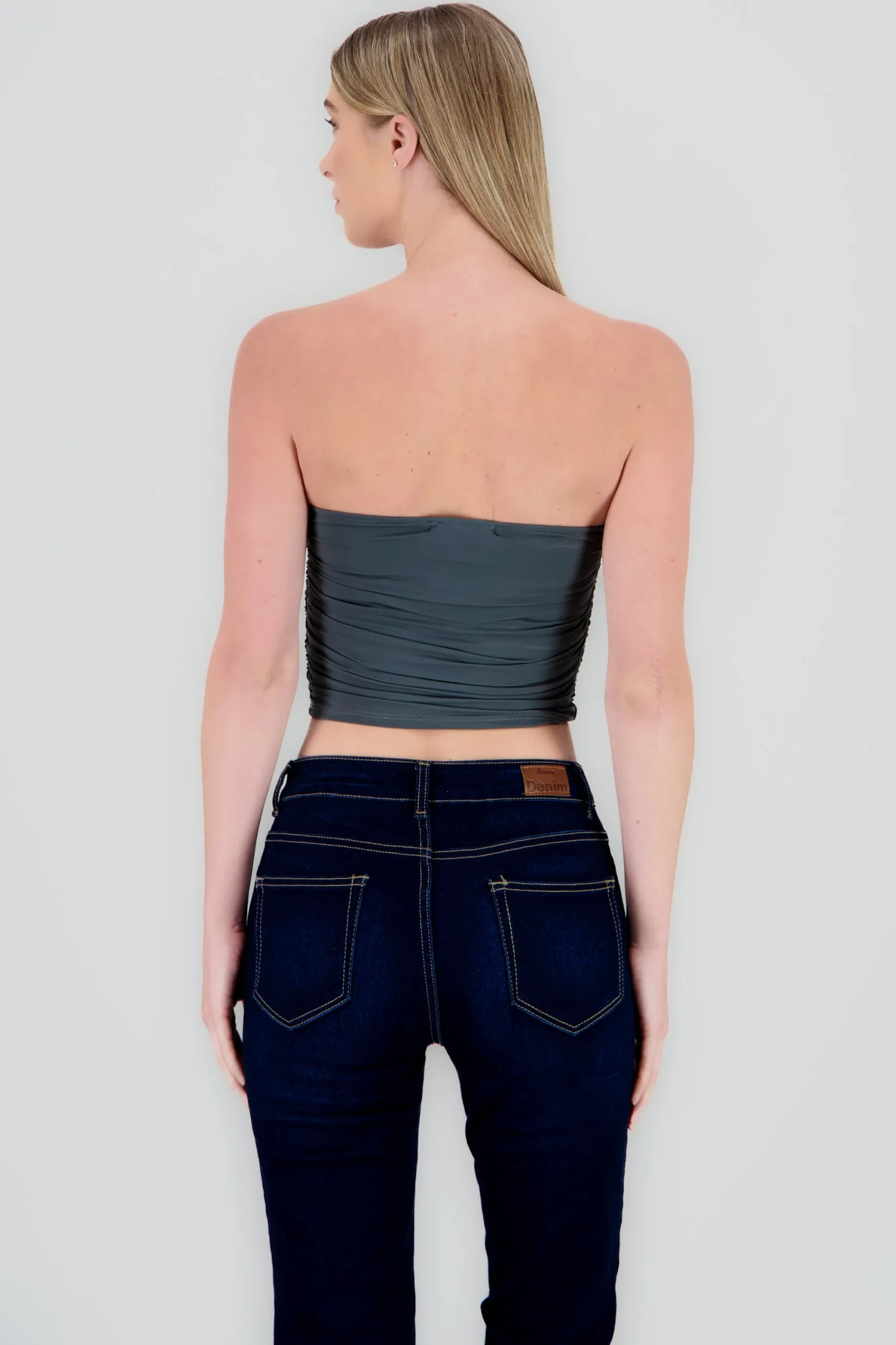 Shasa Drapped Strapless Tube Top
