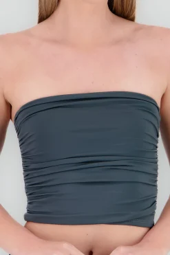 Shasa Drapped Strapless Tube Top