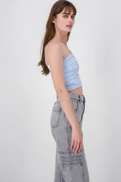 Shasa Drapped Strapless Tube Top