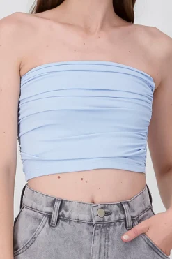 Shasa Drapped Strapless Tube Top
