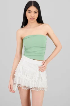 Shasa Drapped Strapless Tube Top