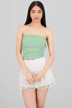 Shasa Drapped Strapless Tube Top