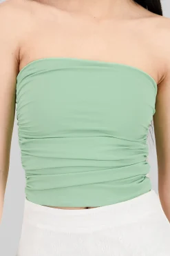 Shasa Drapped Strapless Tube Top