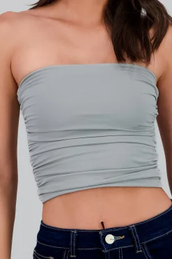 Shasa Drapped Strapless Tube Top