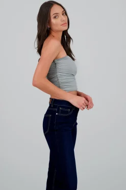 Shasa Drapped Strapless Tube Top