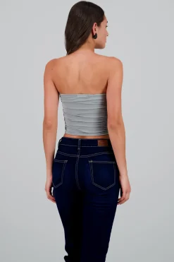 Shasa Drapped Strapless Tube Top