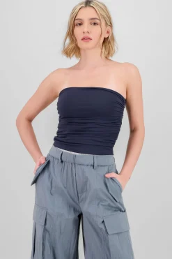 Shasa Drapped Strapless Tube Top