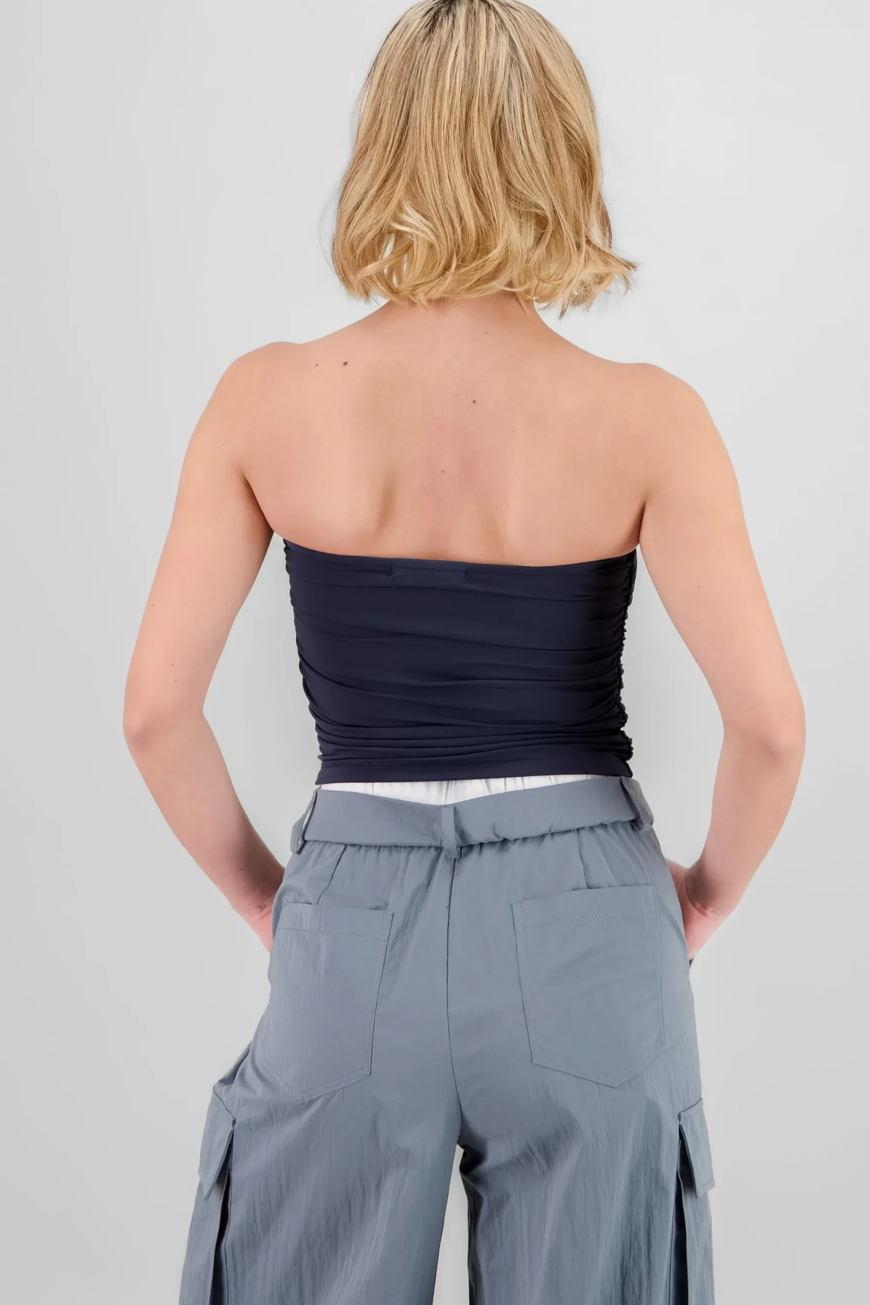Shasa Drapped Strapless Tube Top