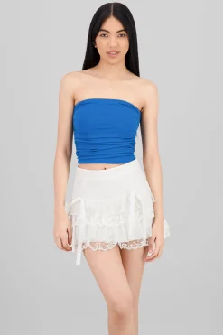 Shasa Drapped Strapless Tube Top