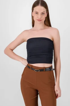 Shasa Drapped Strapless Tube Top
