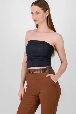 Shasa Drapped Strapless Tube Top