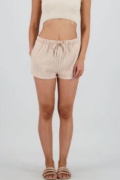 Shasa Drawstring Textured Shorts