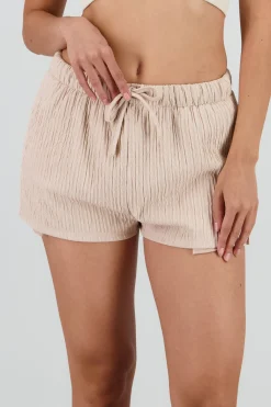 Shasa Drawstring Textured Shorts