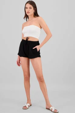 Shasa Drawstring Textured Shorts