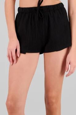 Shasa Drawstring Textured Shorts