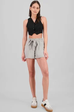Shasa Drawstring Waist Ruched Shorts