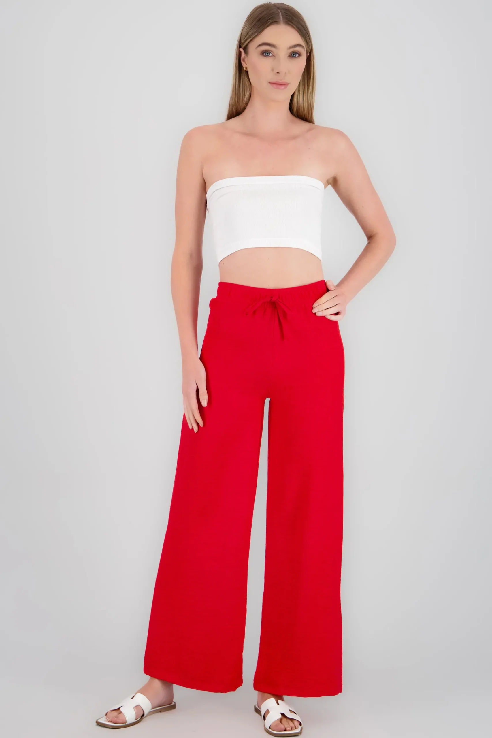 Shasa Drawstring Wide Leg Pants