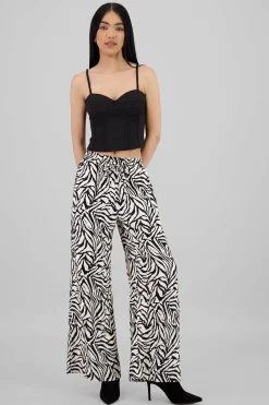 Shasa Elastic Detail Wide Leg Pants