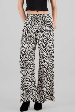 Shasa Elastic Detail Wide Leg Pants