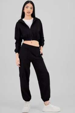 Shasa Elastic Waist Cargo Pants