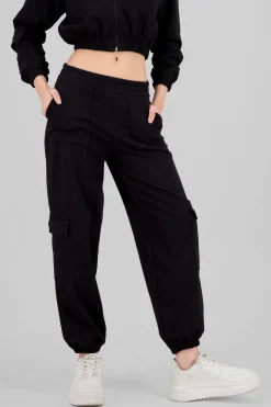 Shasa Elastic Waist Cargo Pants