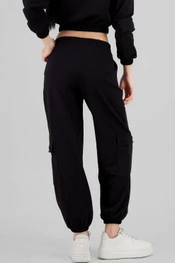 Shasa Elastic Waist Cargo Pants