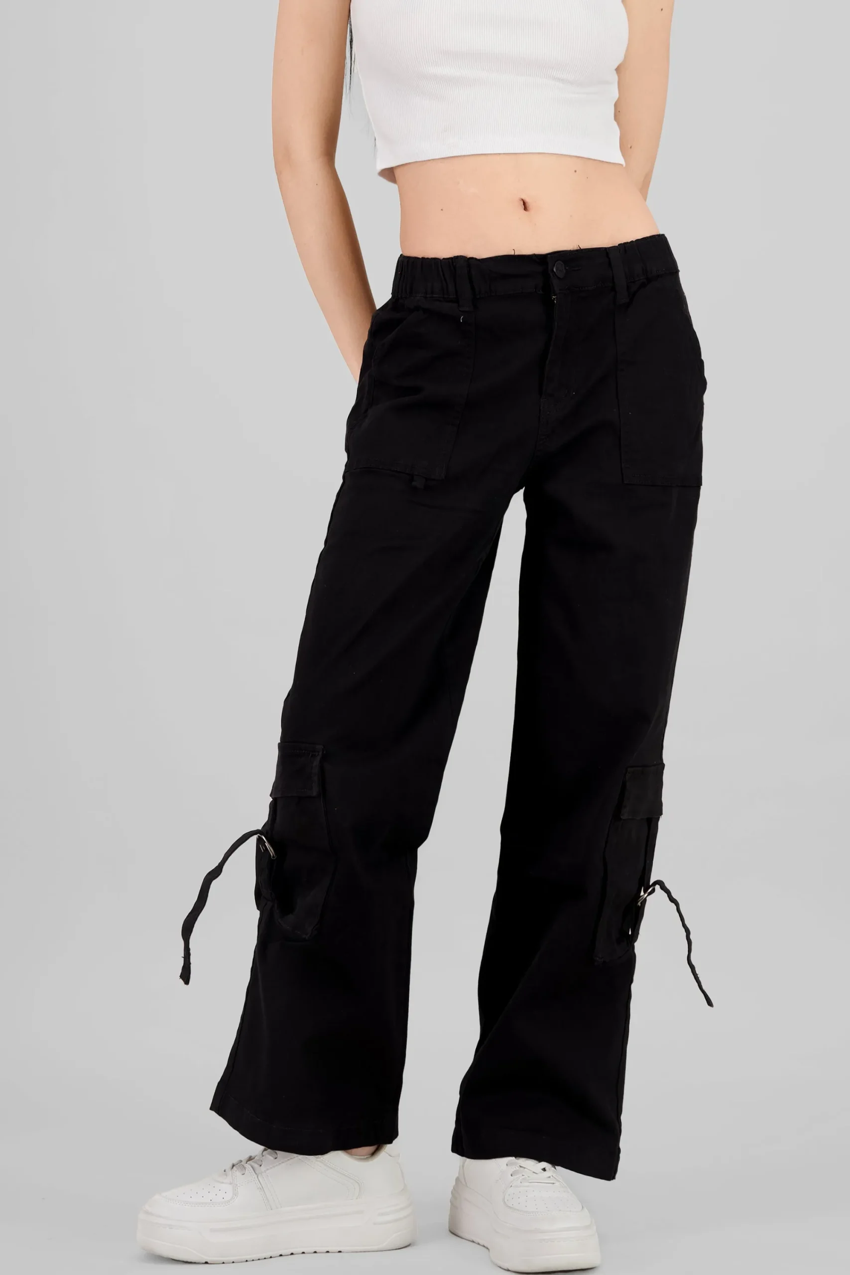 Shasa Elastic Waistband Cargo Pants
