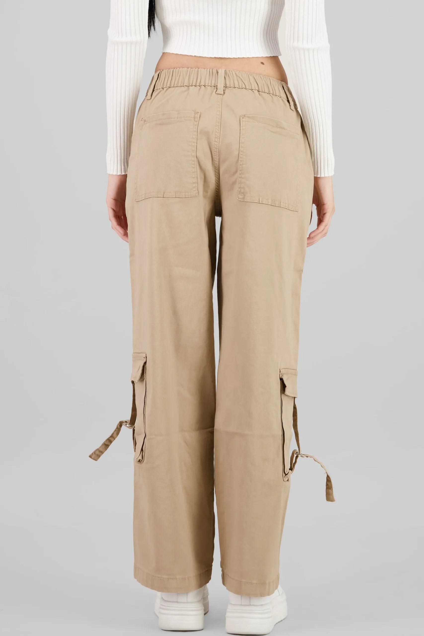 Shasa Elastic Waistband Cargo Pants