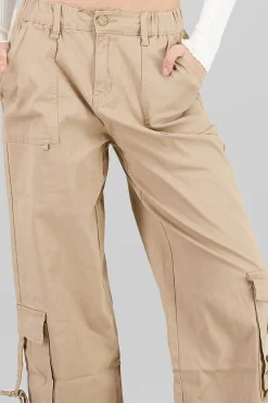 Shasa Elastic Waistband Cargo Pants