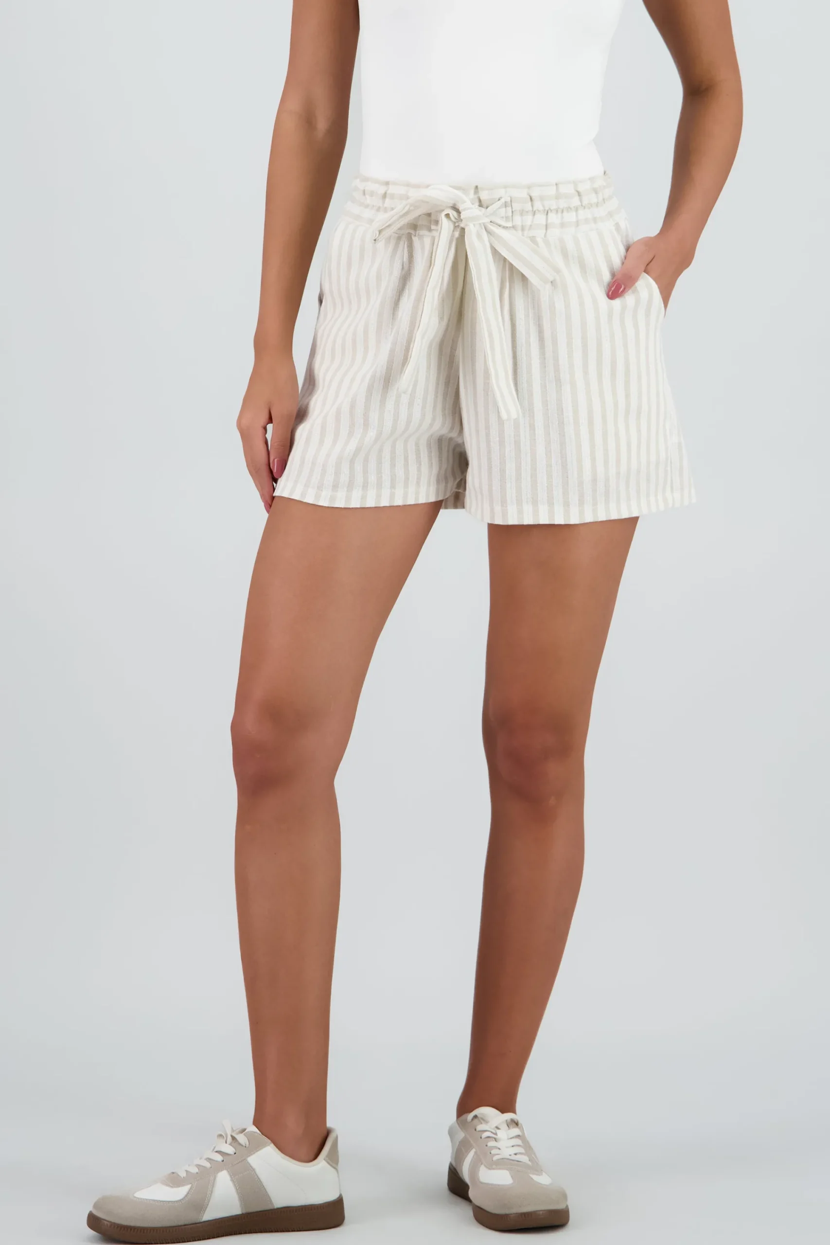 Shasa Elastic Waistband Mini Shorts