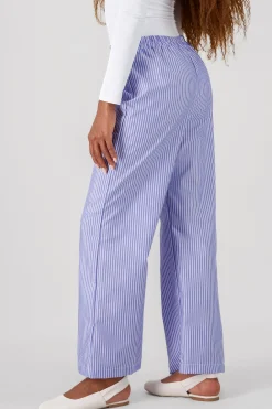Shasa Elastic Waistband Striped Pants