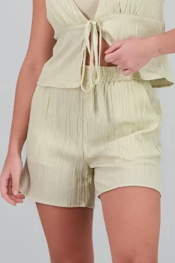 Shasa Elastic Waistband Textured Shorts