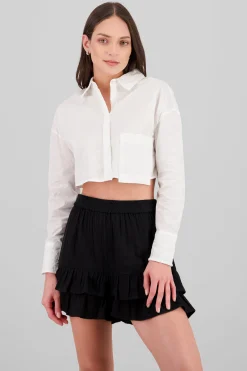 Shasa Embroidered Detail Cropped Shirt