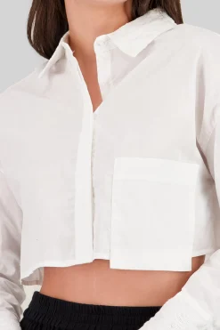 Shasa Embroidered Detail Cropped Shirt